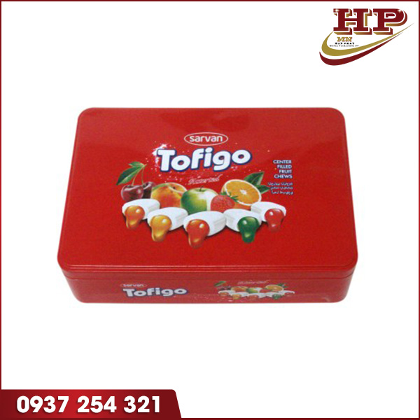 Hộp kim loại đựng bánh chữ nhật